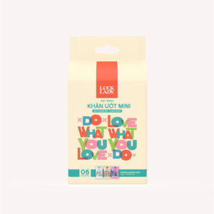 Lốc 6 gói khăn ướt mini Luck Lady 10 tờ/gói, không hương liệu
