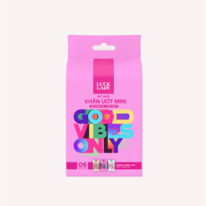 Lốc 6 gói khăn ướt mini Luck Lady 10 tờ/gói, không hương liệu