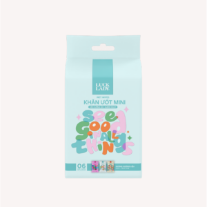 Lốc 6 gói khăn ướt mini Luck Lady 10 tờ/gói, không hương liệu