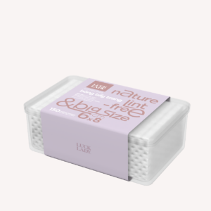 Bông tẩy trang vuông Luck Lady hộp nhựa, 150 miếng 6x8cm