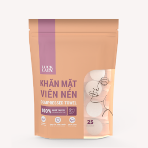 Khăn mặt khô viên nén Luck Lady viên tròn, túi 10 viên