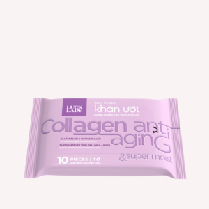 Khăn ướt vệ sinh Luck Lady 10 tờ, Collagen, không hương liệu