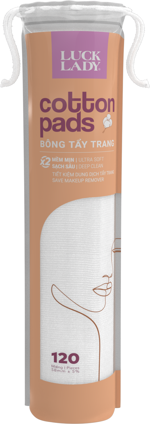 Bông tẩy trang tròn 120 miếng túi rút 5x8cm