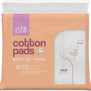 Bông tẩy trang vuông 240 miếng túi zip 5x6cm