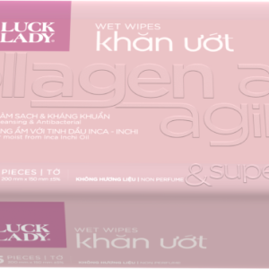 Khăn ướt Luck Lady 25 tờ Collagen không hương liệu