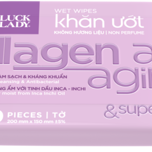 Khăn ướt Luck Lady 10 tờ Collagen không hương liệu