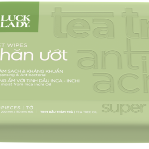 Khăn ướt vệ sinh Luck Lady 10 tờ, Tea Tree, tinh dầu tràm trà
