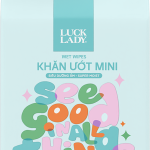 Lốc 6 gói khăn ướt mini Luck Lady 10 tờ không hương liệu