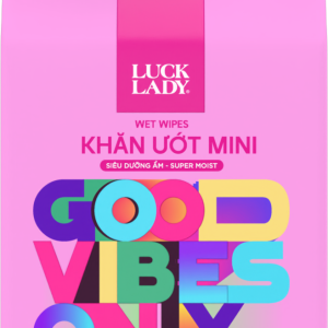 Lốc 6 gói khăn ướt mini Luck Lady 10 tờ không hương liệu