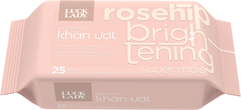 Khăn ướt Luck Lady 25 tờ Rosehip hương tự nhiên