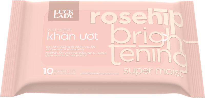 Khăn ướt Luck Lady 10 tờ Rosehip hương tự nhiên