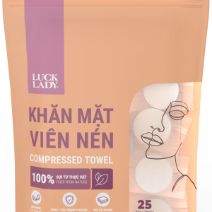 Khăn mặt khô viên nén Luck Lady (viên tròn, túi 25 viên)